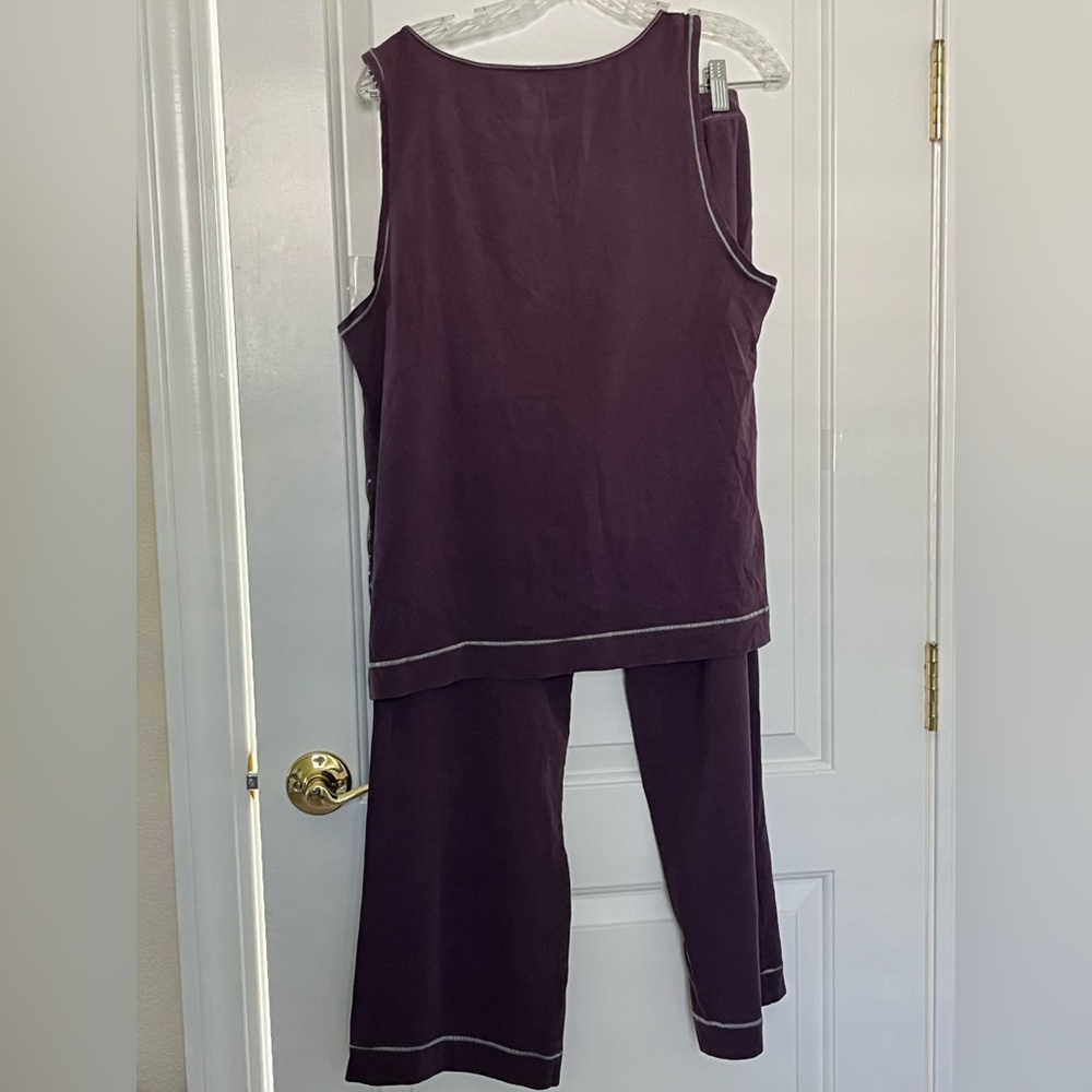 Soma Plum Women's  Floral Lounge Sleepwear Set size L - Picture 5 of 5